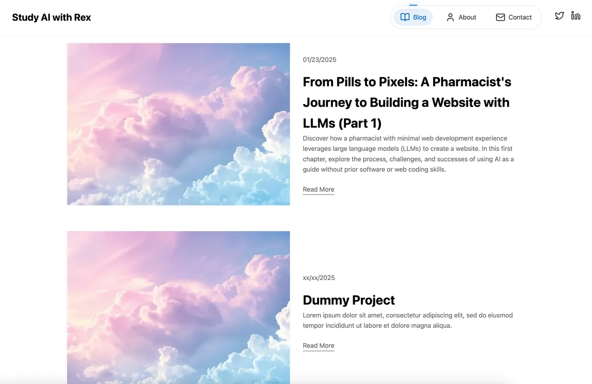 Final website design