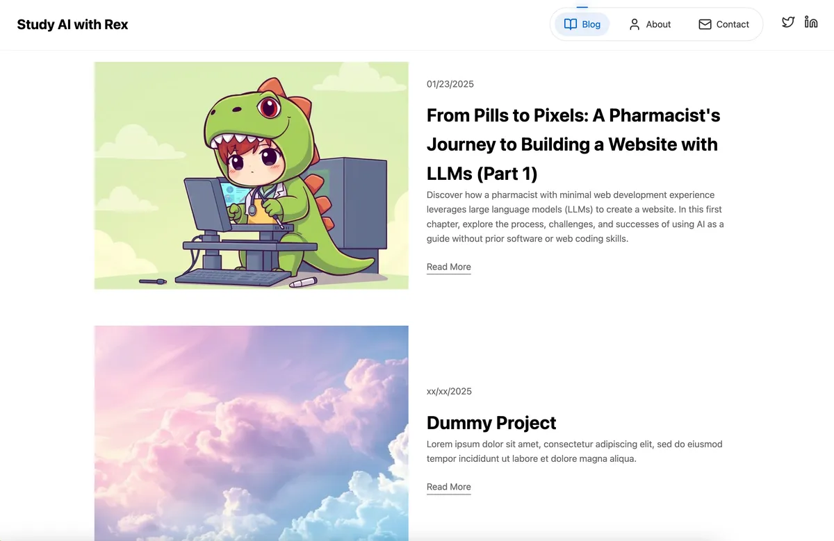 Final website design