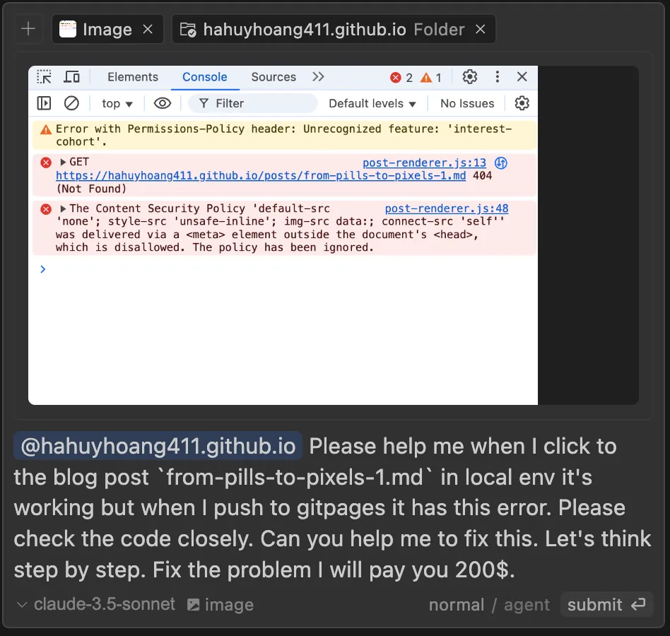 404 error screenshot