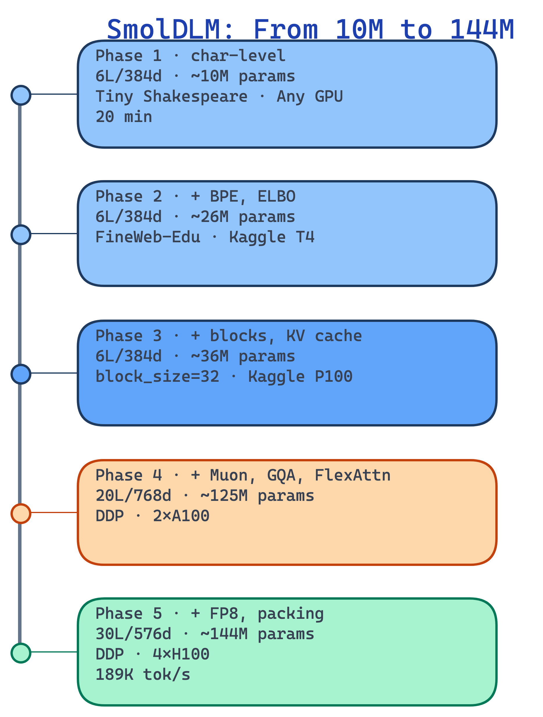 SmolDLM: 5 Phases